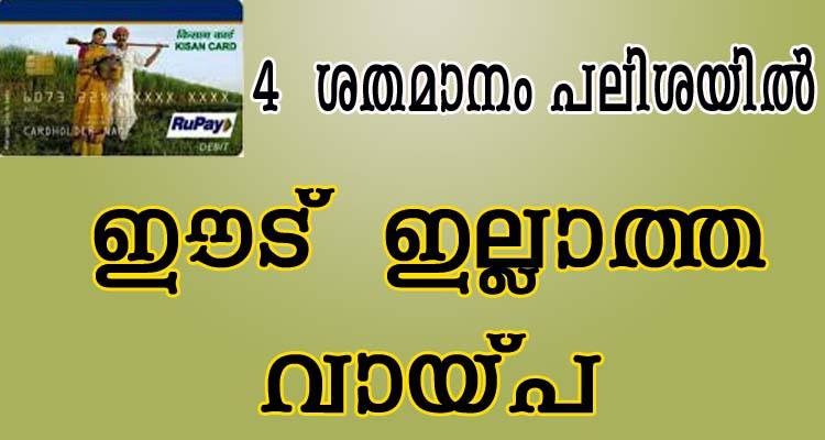 4 ശതമാനം പലിശ മാത്രം,ഈടില്ലാതെ ലോൺ ലഭിക്കും