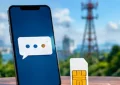 Phone not receiving OTP message icon next to a SIM card and signal tower