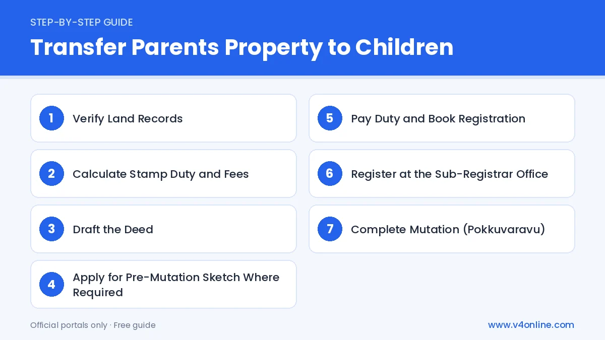 Transfer Parents Property to Children step-by-step process